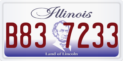 IL license plate B837233
