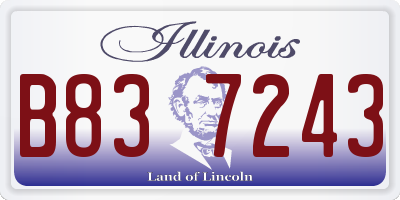IL license plate B837243