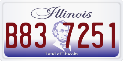 IL license plate B837251