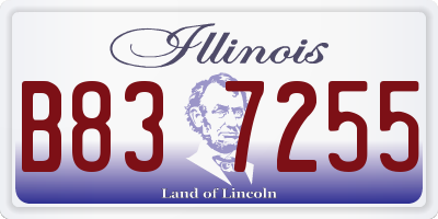 IL license plate B837255