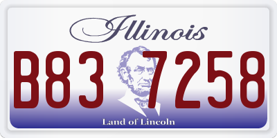 IL license plate B837258