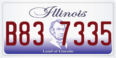 IL license plate B837335