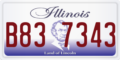 IL license plate B837343