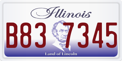 IL license plate B837345