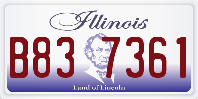 IL license plate B837361