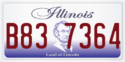 IL license plate B837364