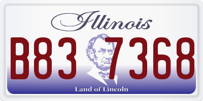 IL license plate B837368