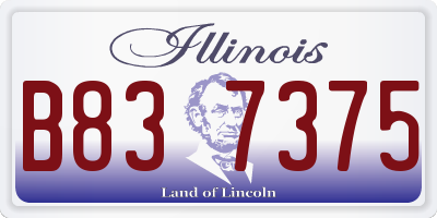 IL license plate B837375
