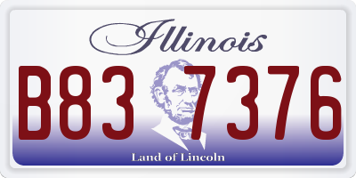 IL license plate B837376
