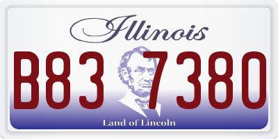 IL license plate B837380