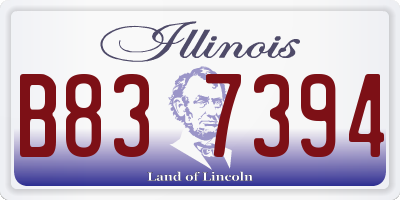 IL license plate B837394