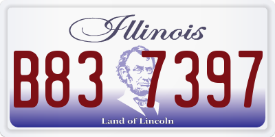 IL license plate B837397
