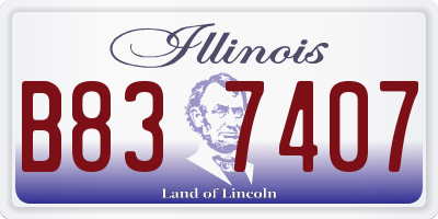 IL license plate B837407