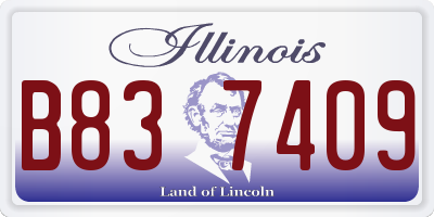 IL license plate B837409