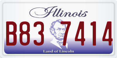 IL license plate B837414