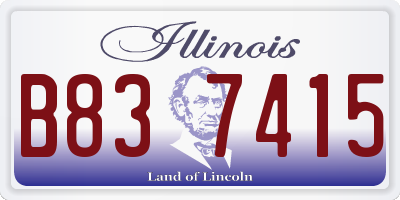 IL license plate B837415