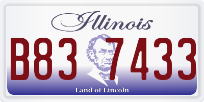 IL license plate B837433