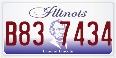 IL license plate B837434