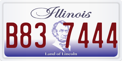IL license plate B837444