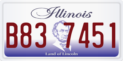 IL license plate B837451