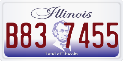 IL license plate B837455
