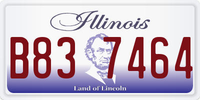 IL license plate B837464