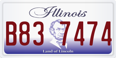 IL license plate B837474
