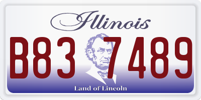 IL license plate B837489