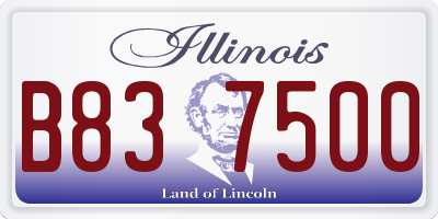 IL license plate B837500