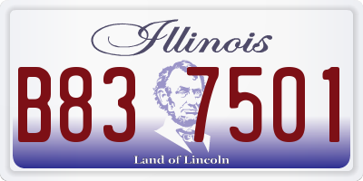 IL license plate B837501