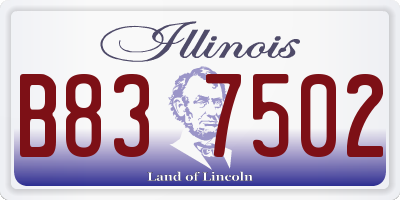 IL license plate B837502