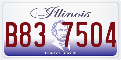 IL license plate B837504