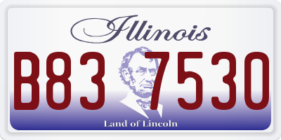 IL license plate B837530