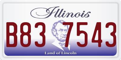 IL license plate B837543