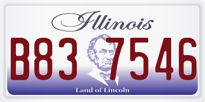 IL license plate B837546