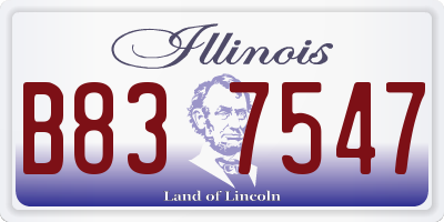 IL license plate B837547