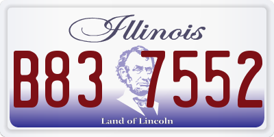 IL license plate B837552