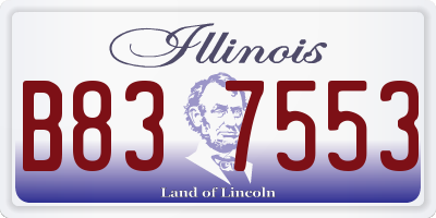 IL license plate B837553