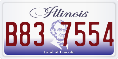 IL license plate B837554