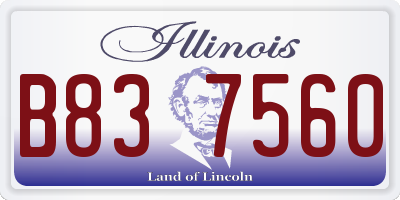 IL license plate B837560