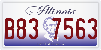 IL license plate B837563