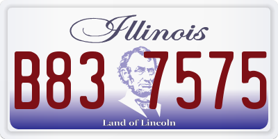 IL license plate B837575