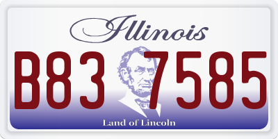 IL license plate B837585