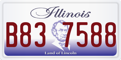 IL license plate B837588