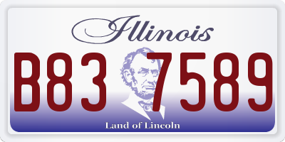 IL license plate B837589