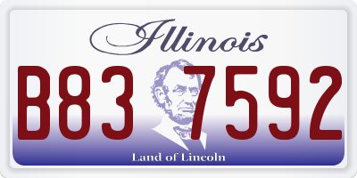 IL license plate B837592