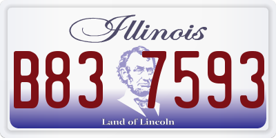 IL license plate B837593
