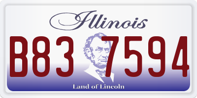 IL license plate B837594