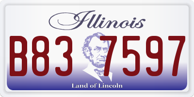 IL license plate B837597