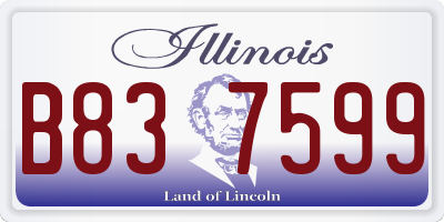 IL license plate B837599